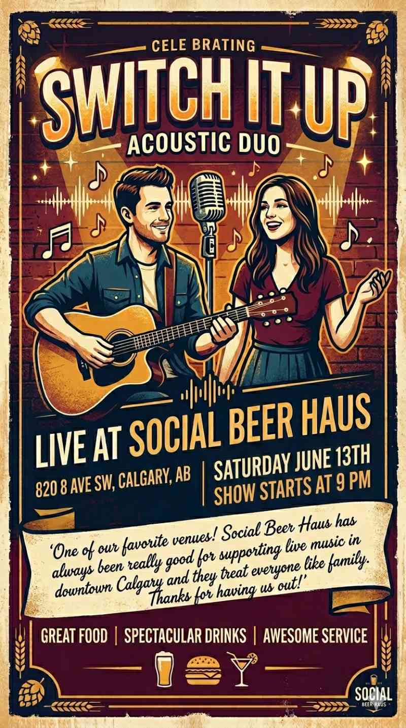 Social club Meet up acoustic show night all requests.